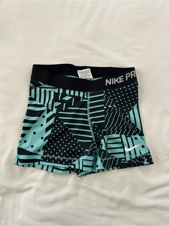 Nike Pants - Nike Black & Teal Geometric Pro Shorts